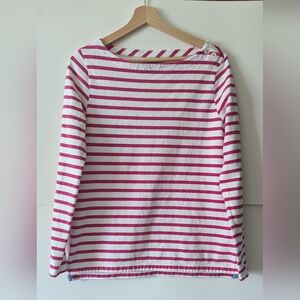 Vineyard Vines Pink & White Long Sleeve Tee Nautical Stripes Small